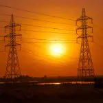 electric towers at sunset in Puerto Rico