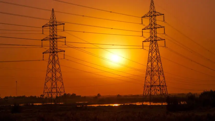 electric towers at sunset in Puerto Rico