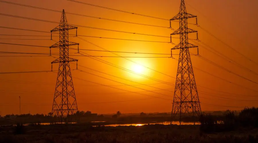 electric towers at sunset in Puerto Rico